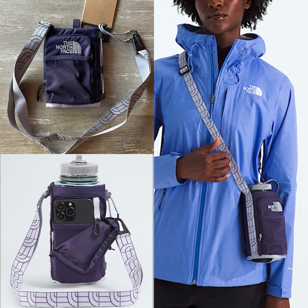 NWT The North Face Borealis Water Bottle Holder Crossbody in Eternal Purple/Blue